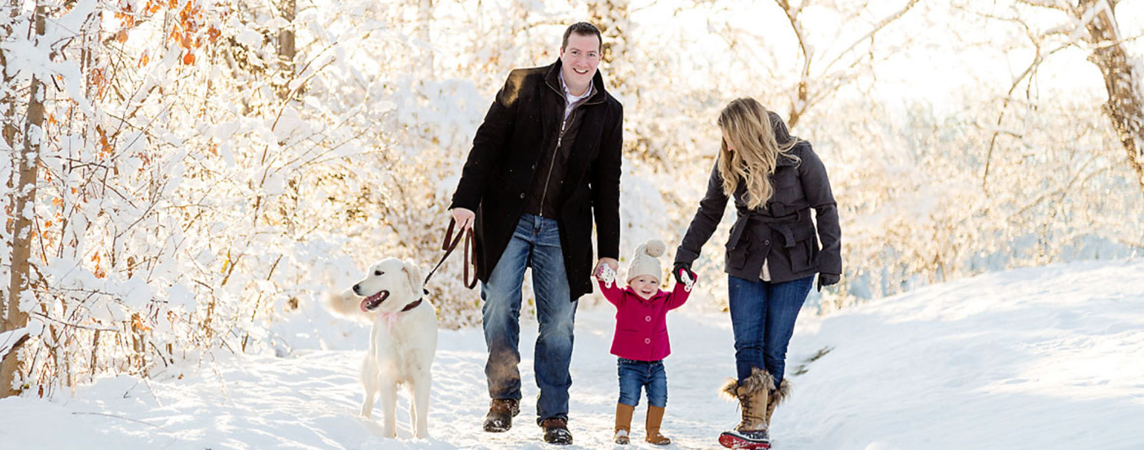 A local family on a winter walk